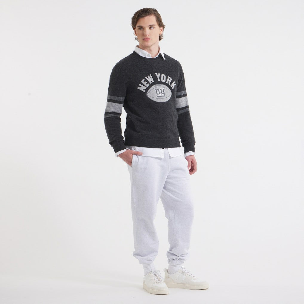 New York Giants x Todd Snyder Cashmere Crew Sweatshirt - Heather Charcoal on sale