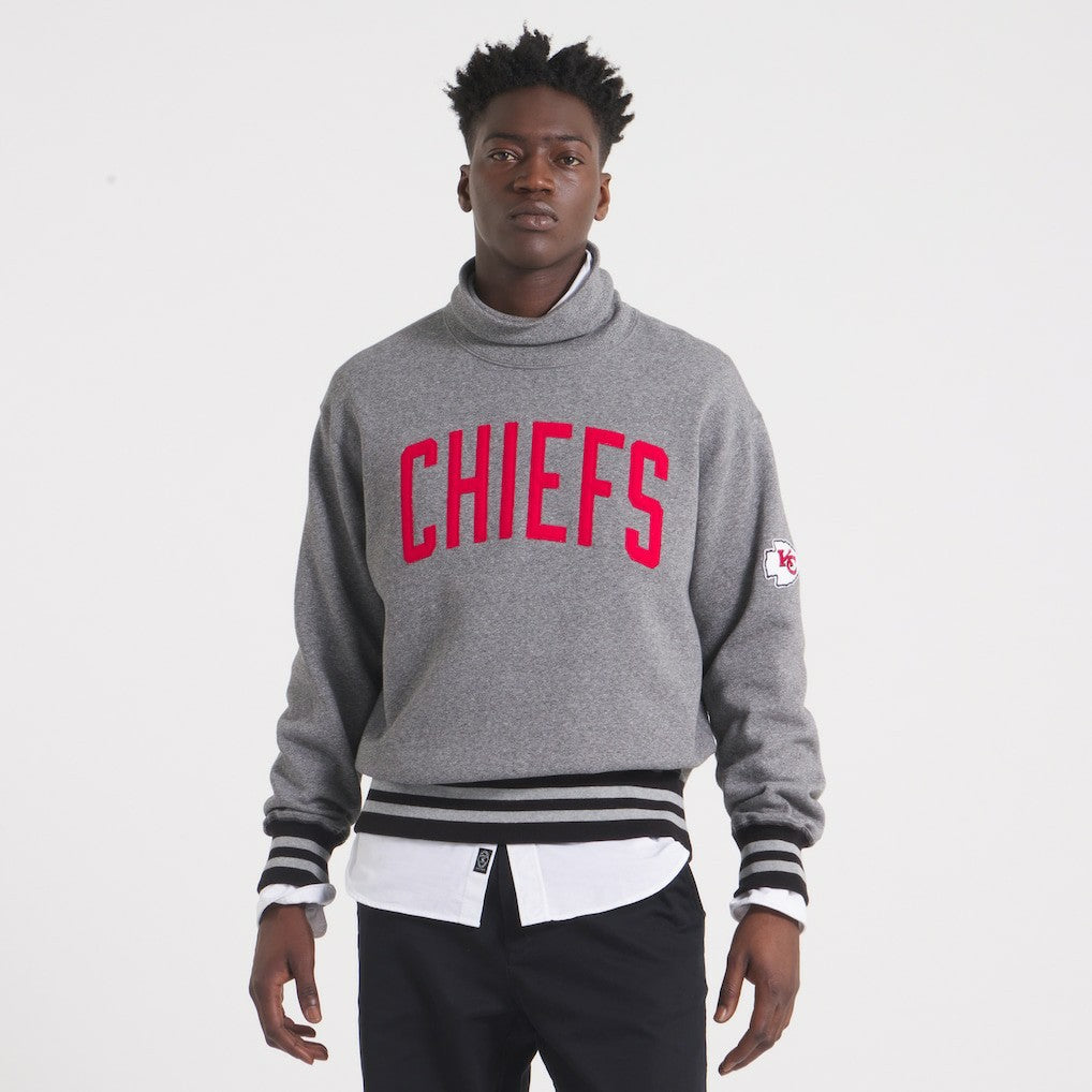 Kansas City Chiefs x Todd Snyder Relaxed Canadian Fleece Turtleneck - Heather Gray cheap
