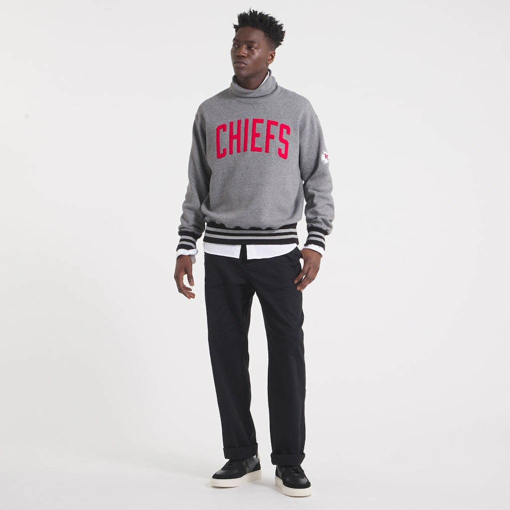 Kansas City Chiefs x Todd Snyder Relaxed Canadian Fleece Turtleneck - Heather Gray cheap