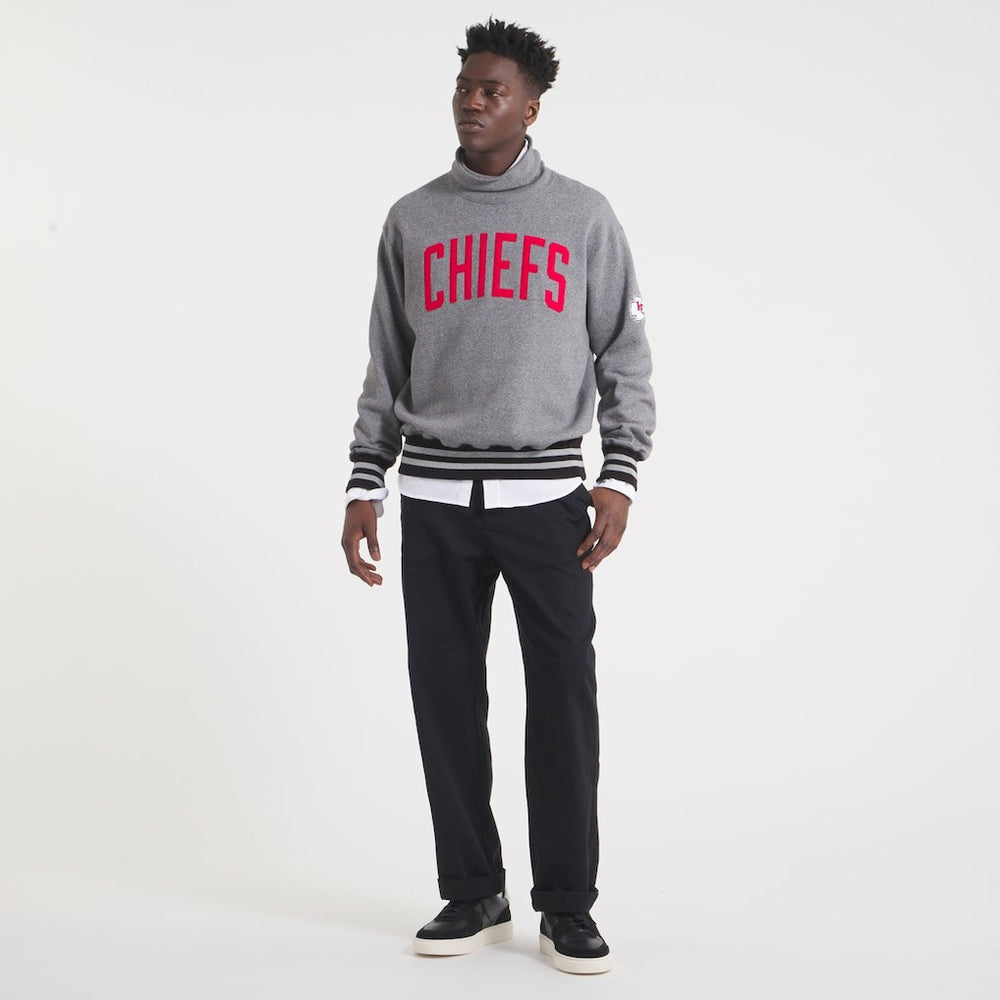 Kansas City Chiefs x Todd Snyder Relaxed Canadian Fleece Turtleneck - Heather Gray cheap