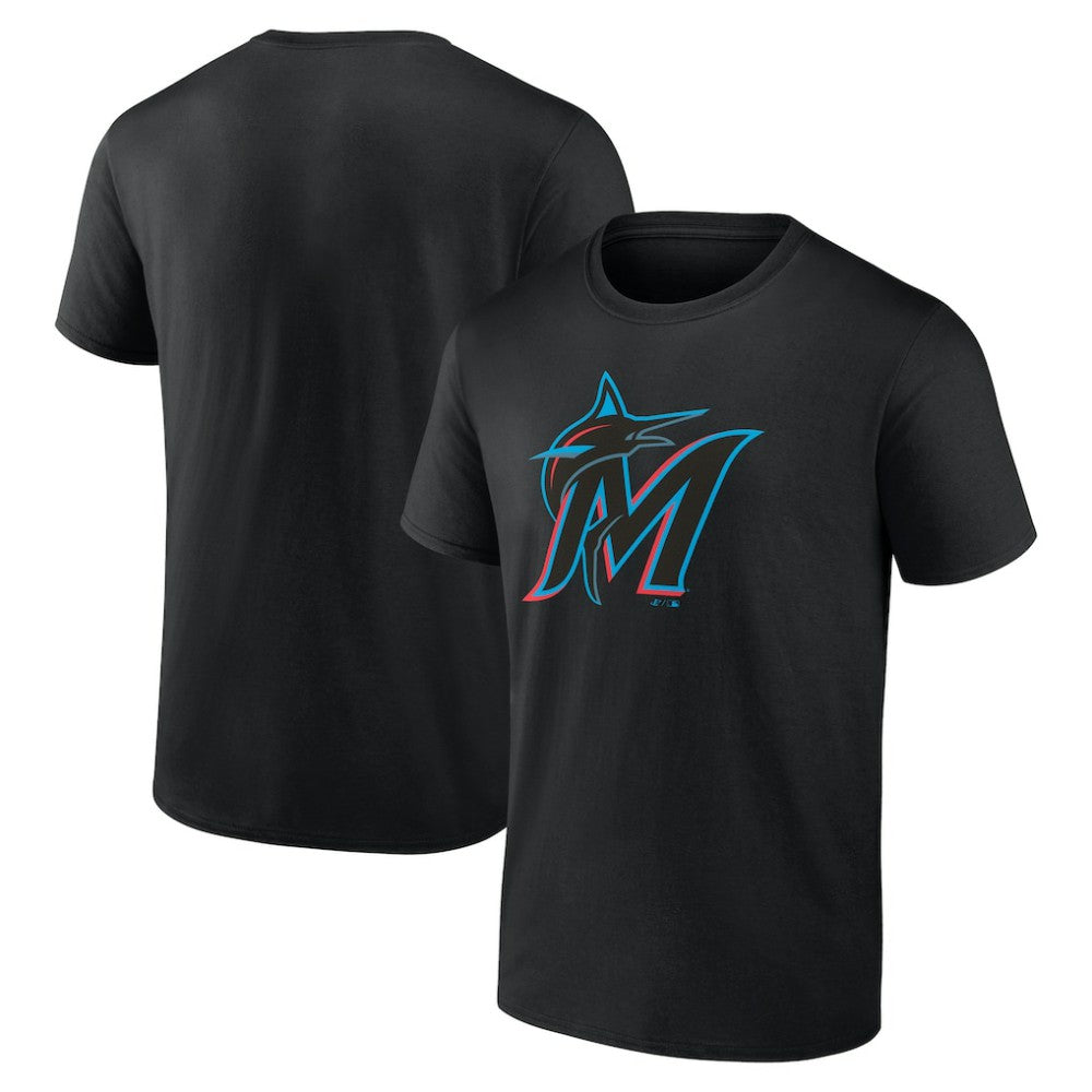 Miami Marlins Profile Big & Tall Primary Logo T-Shirt Black