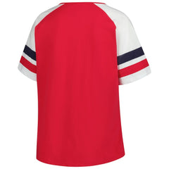 St. Louis Cardinals Profile Women's Plus Sized Arched Notch Neck T-Shirt Red