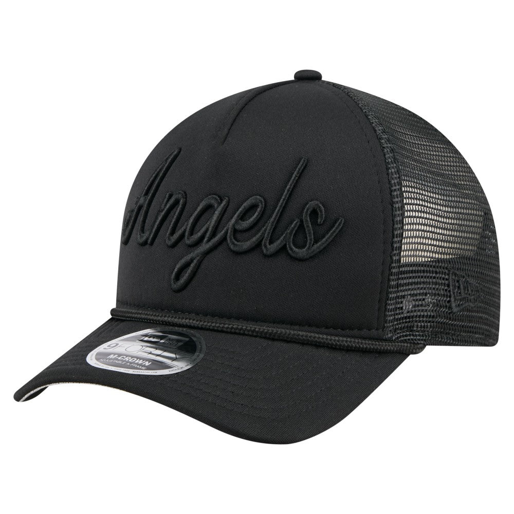 Los Angeles Angels City Initial 9FORTY A-Frame M-Crown Adjustable Trucker Hat Black
