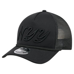 New York Yankees City Initial 9FORTY A-Frame M-Crown Adjustable Trucker Hat Black