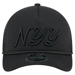 New York Yankees City Initial 9FORTY A-Frame M-Crown Adjustable Trucker Hat Black