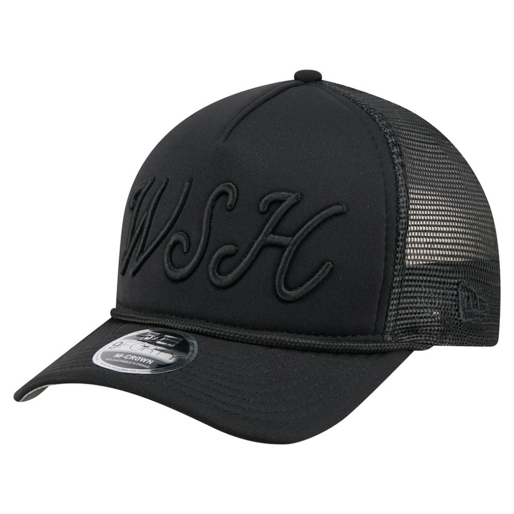 Washington Nationals City Initial 9FORTY A-Frame M-Crown Adjustable Trucker Hat Black