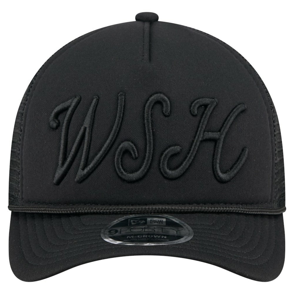 Washington Nationals City Initial 9FORTY A-Frame M-Crown Adjustable Trucker Hat Black
