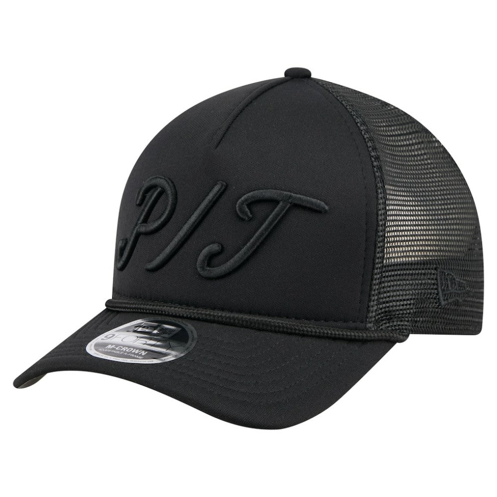 Pittsburgh Pirates City Initial 9FORTY A-Frame M-Crown Adjustable Trucker Hat Black
