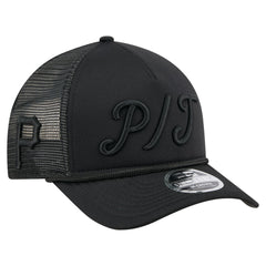 Pittsburgh Pirates City Initial 9FORTY A-Frame M-Crown Adjustable Trucker Hat Black