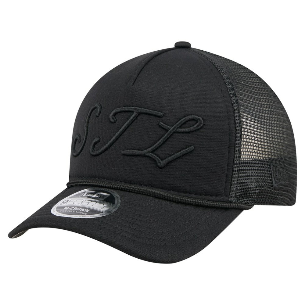 St. Louis Cardinals City Initial 9FORTY A-Frame M-Crown Adjustable Trucker Hat Black
