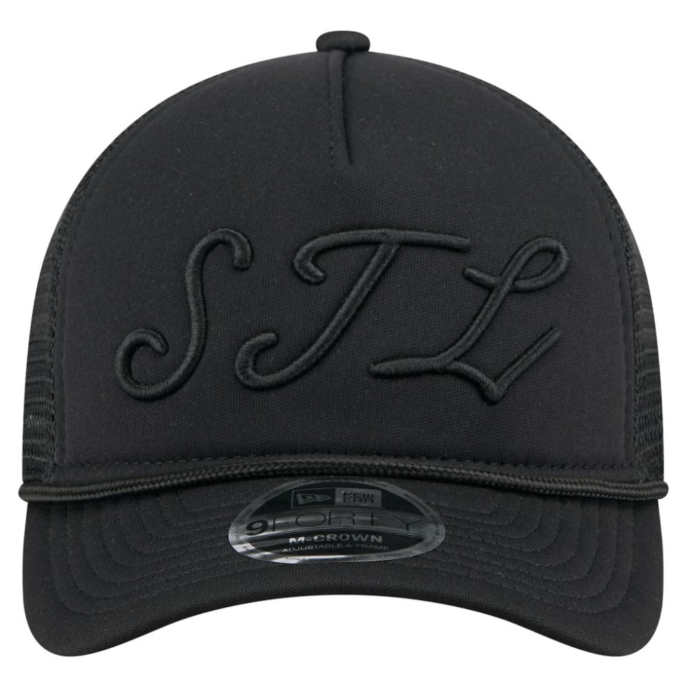 St. Louis Cardinals City Initial 9FORTY A-Frame M-Crown Adjustable Trucker Hat Black