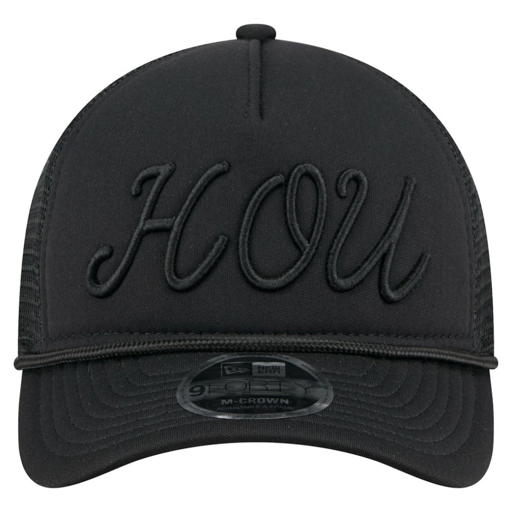 Houston Astros City Initial 9FORTY A-Frame M-Crown Adjustable Trucker Hat Black