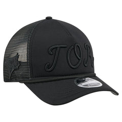 Toronto Blue Jays City Initial 9FORTY A-Frame M-Crown Adjustable Trucker Hat Black