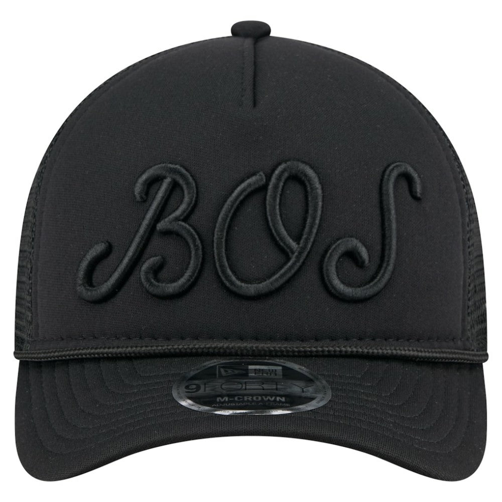Boston Red Sox City Initial 9FORTY A-Frame M-Crown Adjustable Trucker Hat Black