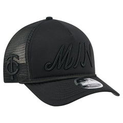 Minnesota Twins City Initial 9FORTY A-Frame M-Crown Adjustable Trucker Hat Black