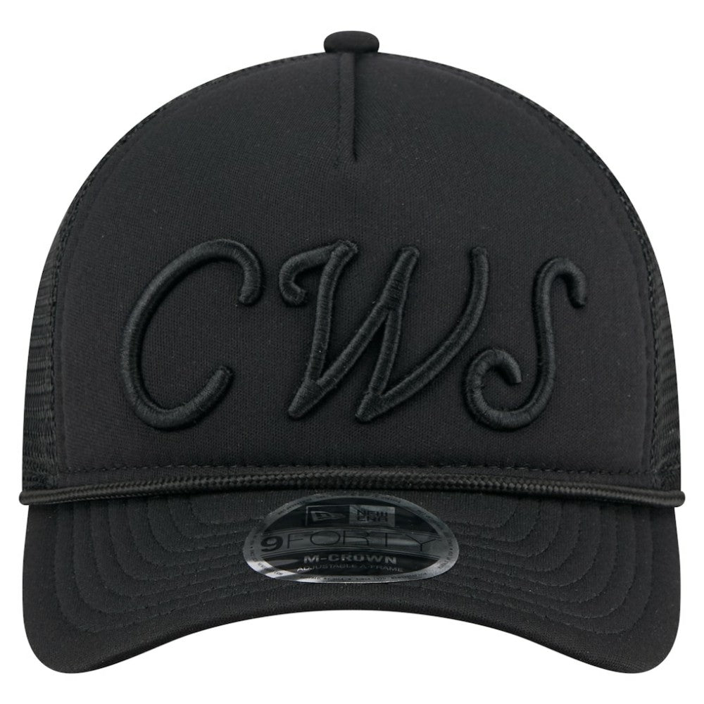 Chicago White Sox City Initial 9FORTY A-Frame M-Crown Adjustable Trucker Hat Black