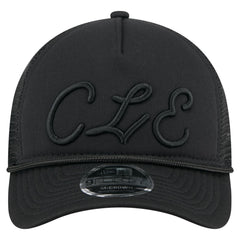 Cleveland Guardians City Initial 9FORTY A-Frame M-Crown Adjustable Trucker Hat Black