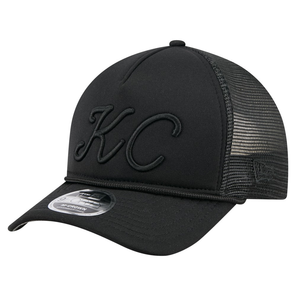Kansas City Royals City Initial 9FORTY A-Frame M-Crown Adjustable Trucker Hat Black