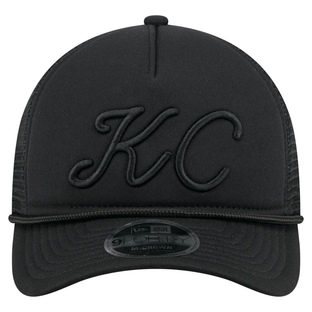 Kansas City Royals City Initial 9FORTY A-Frame M-Crown Adjustable Trucker Hat Black