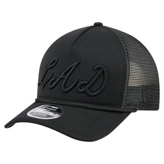 Los Angeles Dodgers City Initial 9FORTY A-Frame M-Crown Adjustable Trucker Hat Black