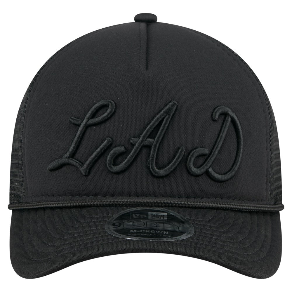 Los Angeles Dodgers City Initial 9FORTY A-Frame M-Crown Adjustable Trucker Hat Black