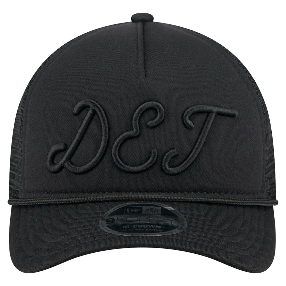 Detroit Tigers City Initial 9FORTY A-Frame M-Crown Adjustable Trucker Hat Black