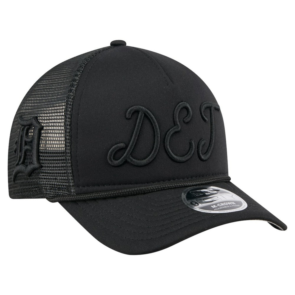 Detroit Tigers City Initial 9FORTY A-Frame M-Crown Adjustable Trucker Hat Black