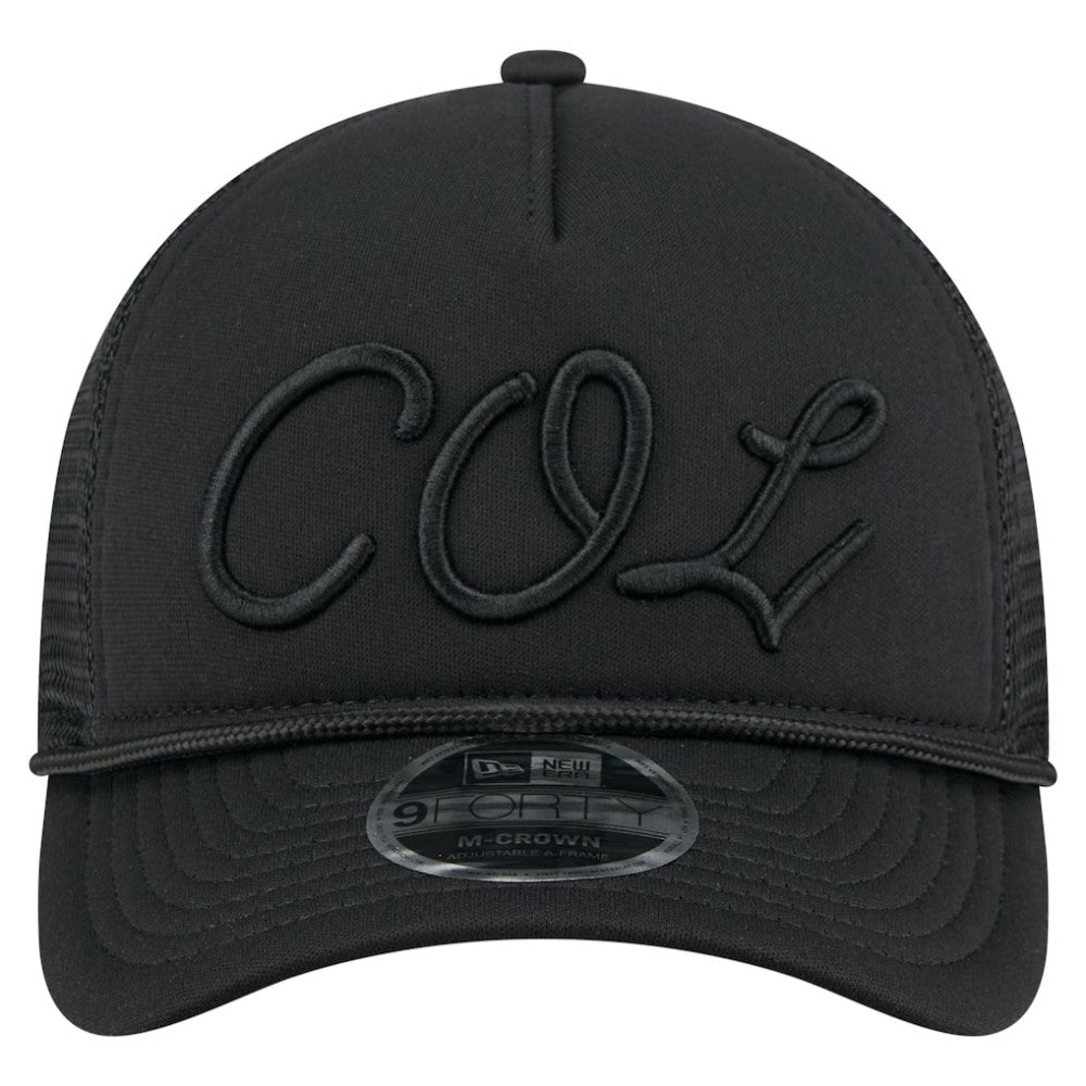 Colorado Rockies City Initial 9FORTY A-Frame M-Crown Adjustable Trucker Hat Black