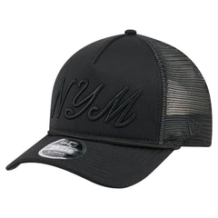 New York Mets City Initial 9FORTY A-Frame M-Crown Adjustable Trucker Hat Black