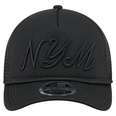 New York Mets City Initial 9FORTY A-Frame M-Crown Adjustable Trucker Hat Black