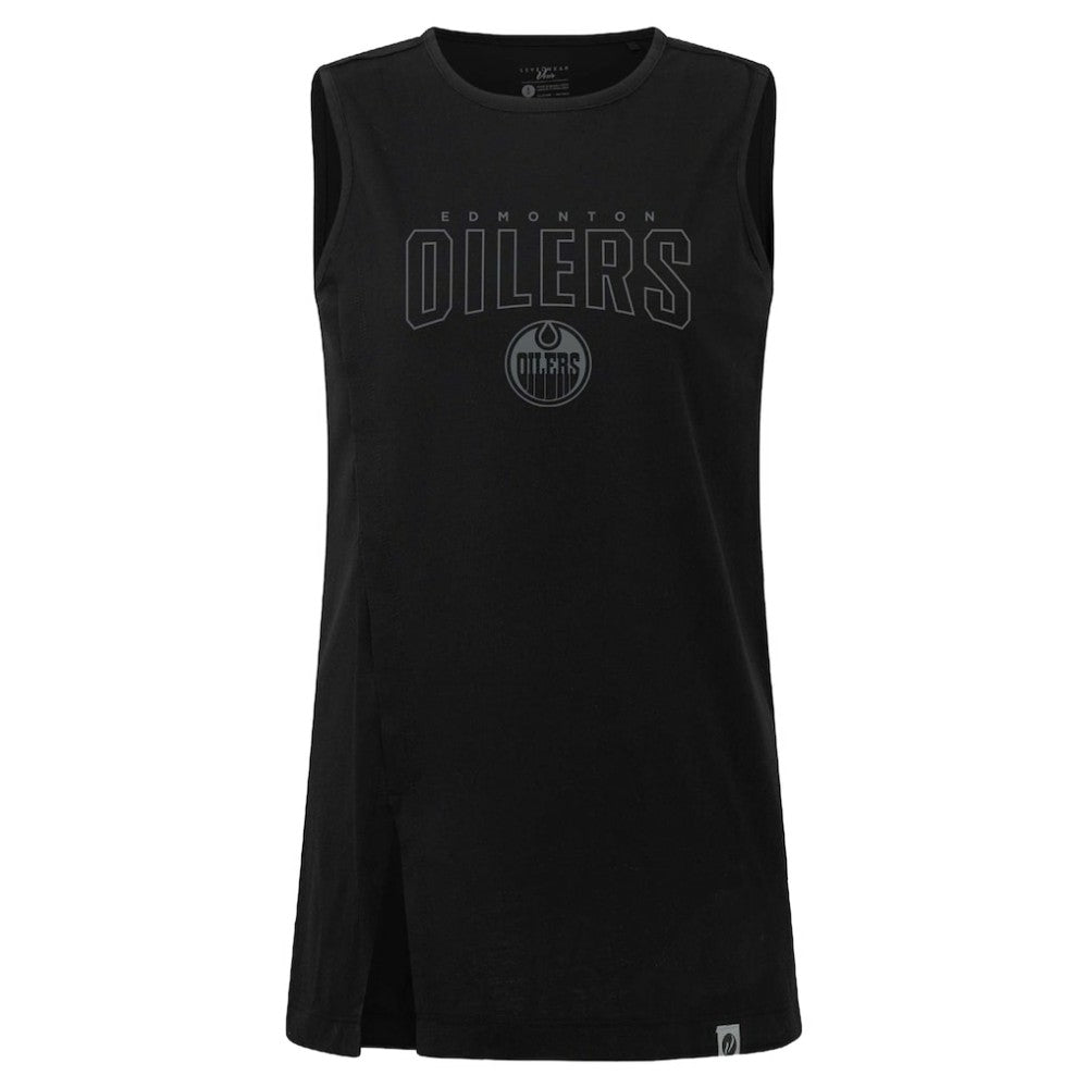 Edmonton Oilers Levelwear Women's Influx Darkmoon Tank Top - Black Tank Top