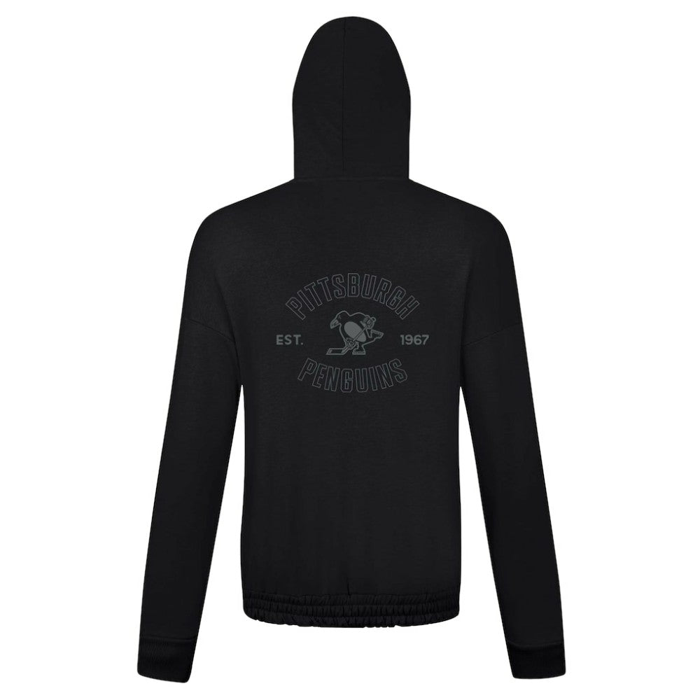 Pittsburgh Penguins Levelwear Women's Waterfall Nightfall Pullover Hoodie - Black Hoodies