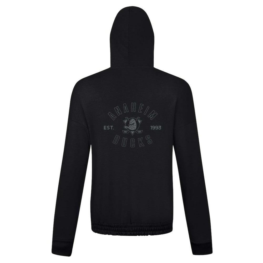 Anaheim Ducks Levelwear Women's Waterfall Nightfall Pullover Hoodie - Black Hoodies