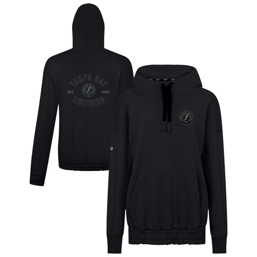 Tampa Bay Lightning Levelwear Women's Waterfall Nightfall Pullover Hoodie - Black Hoodies