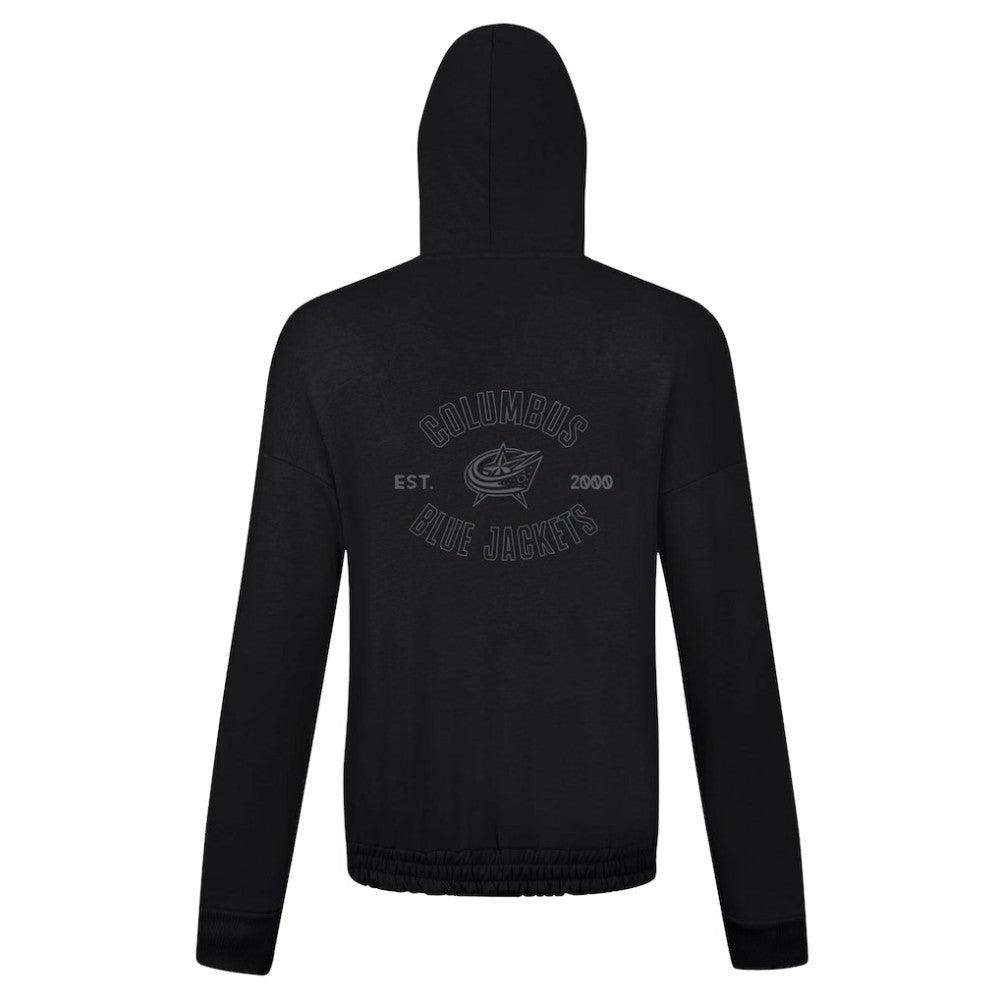 Columbus Blue Jackets Levelwear Women's Waterfall Nightfall Pullover Hoodie - Black Hoodies