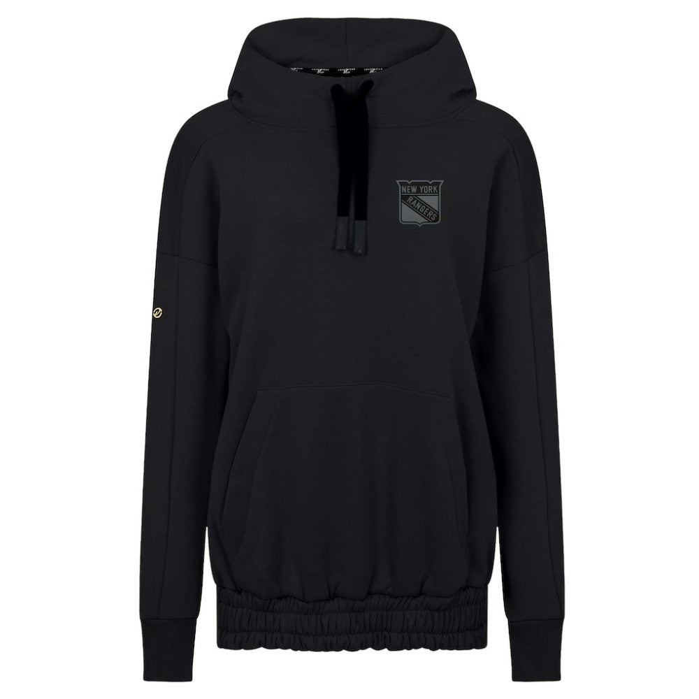New York Rangers Levelwear Women's Waterfall Nightfall Pullover Hoodie - Black Hoodies