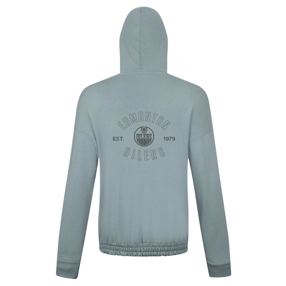 Edmonton Oilers Levelwear Women's Waterfall Nightfall Pullover Hoodie - Gray Hoodies
