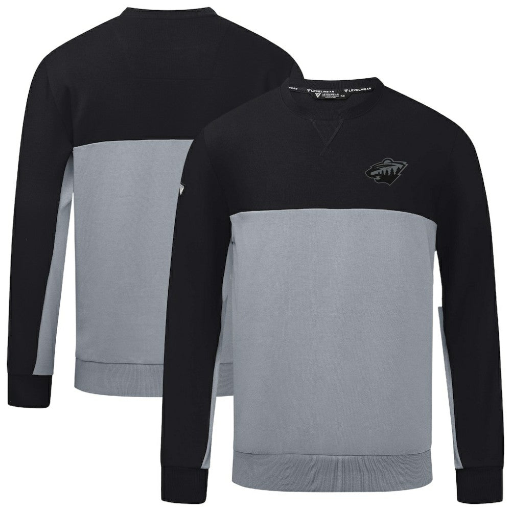 Minnesota Wild Levelwear Legacy Nightfall Pullover Sweatshirt - Black/Gray Sweatshirts