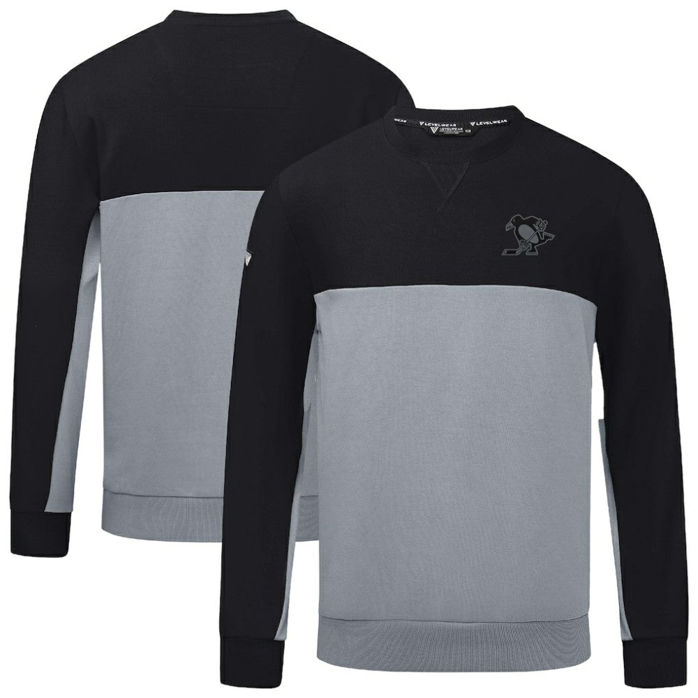 Pittsburgh Penguins Levelwear Legacy Nightfall Pullover Sweatshirt - Black/Gray Sweatshirts