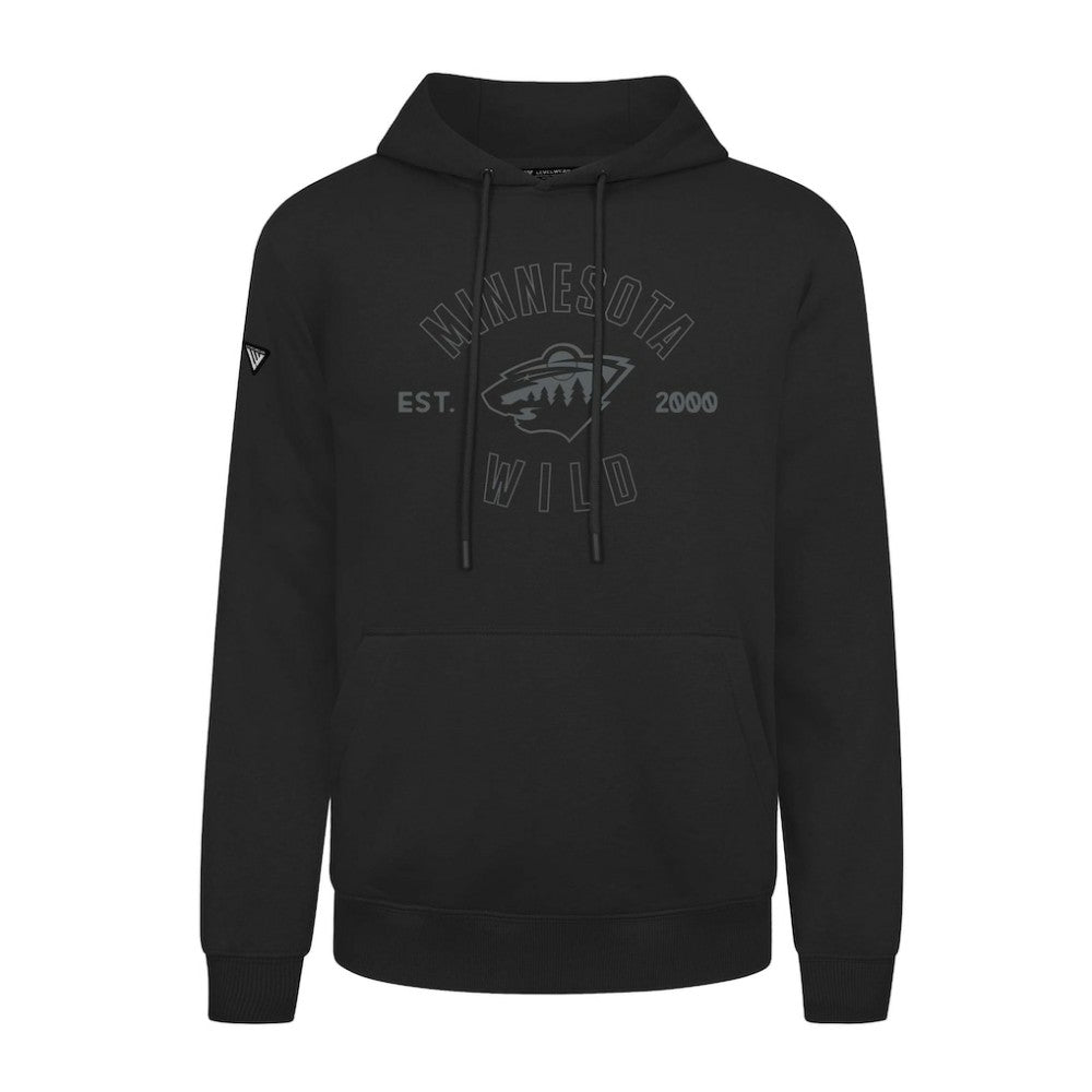 Minnesota Wild Levelwear Podium Abyssal Pullover Hoodie - Black Hoodies