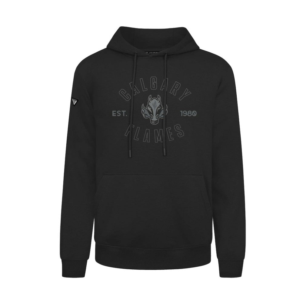 Calgary Flames Levelwear Podium Abyssal Pullover Hoodie - Black Hoodies