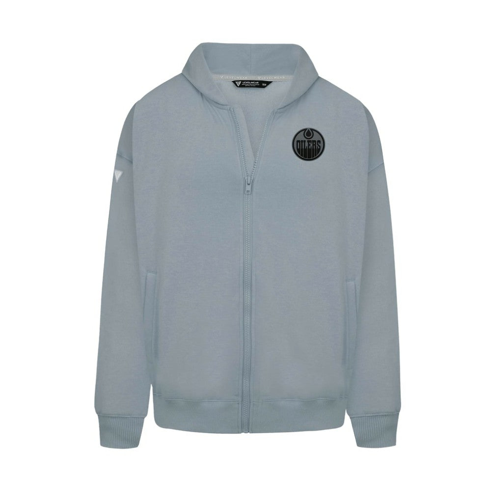 Edmonton Oilers Levelwear Uphill Abyssal Full-Zip Hoodie - Gray Hoodies