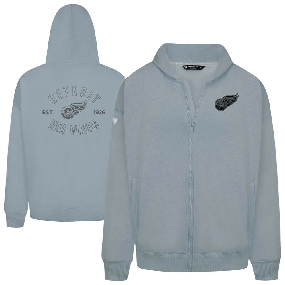 Detroit Red Wings Levelwear Uphill Abyssal Full-Zip Hoodie - Gray Hoodies