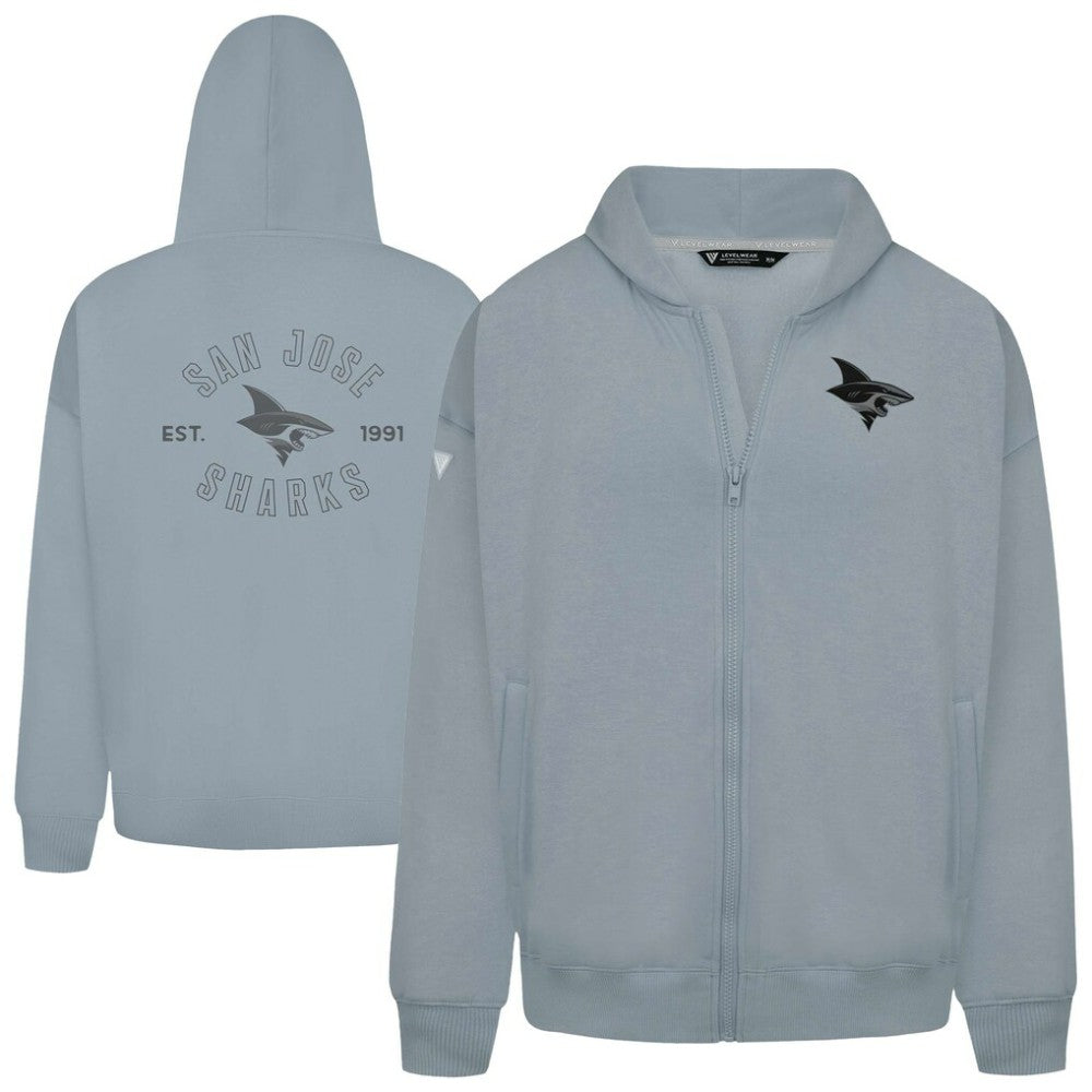 San Jose Sharks Levelwear Uphill Abyssal Full-Zip Hoodie - Gray Hoodies
