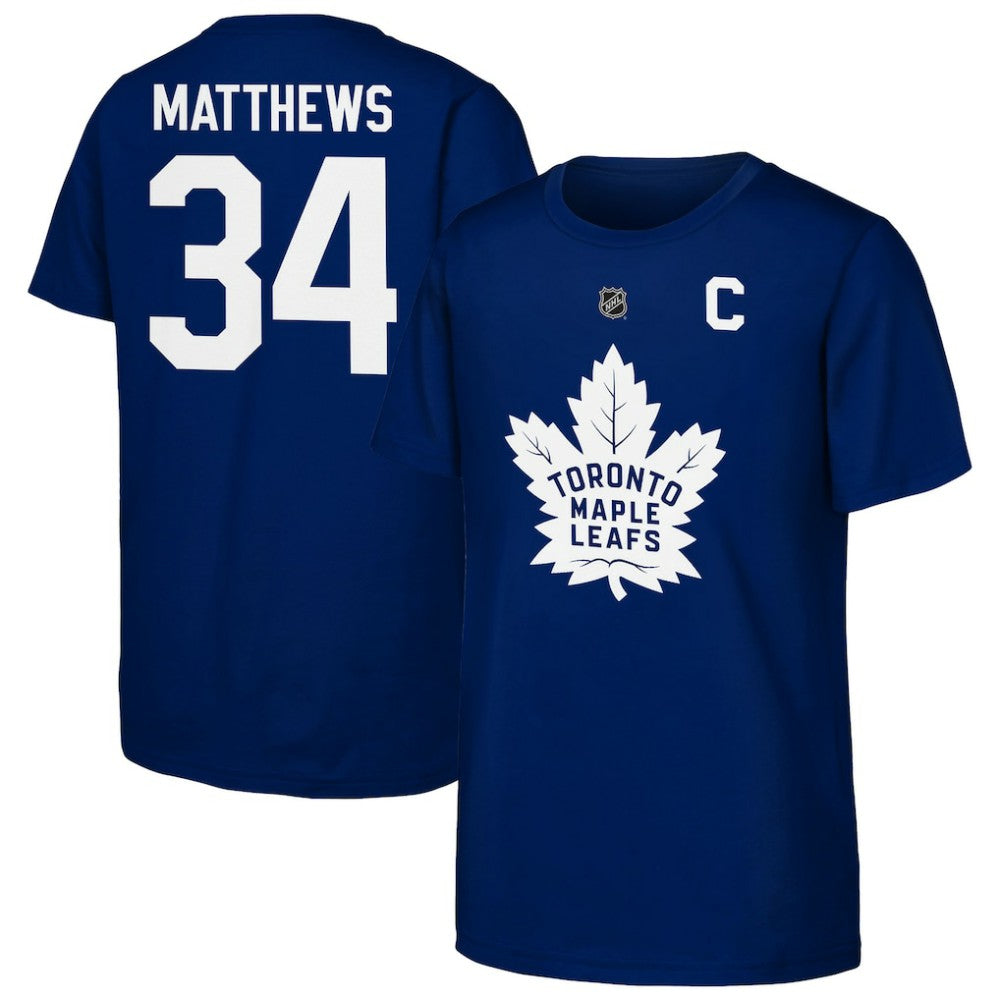 Auston Matthews Toronto Maple Leafs Outerstuff Youth Player Name & Number T-Shirt - Blue T-shirts