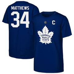 Auston Matthews Toronto Maple Leafs Outerstuff Youth Player Name & Number T-Shirt - Blue T-shirts