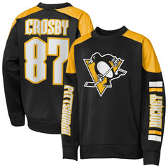 Sidney Crosby Pittsburgh Penguins Outerstuff Youth Best Defense Name & Number Crewneck Sweatshirt - Black Sweatshirts