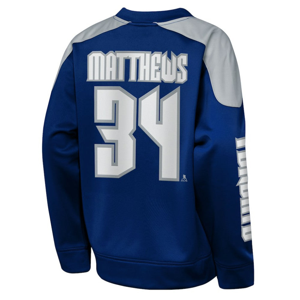 Auston Matthews Toronto Maple Leafs Outerstuff Youth Best Defense Name & Number Crewneck Sweatshirt - Blue Sweatshirts