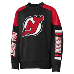 Jack Hughes New Jersey Devils Outerstuff Youth Best Defense Name & Number Crewneck Sweatshirt - Black Sweatshirts