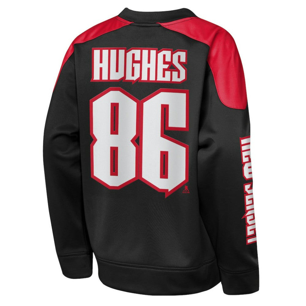 Jack Hughes New Jersey Devils Outerstuff Youth Best Defense Name & Number Crewneck Sweatshirt - Black Sweatshirts